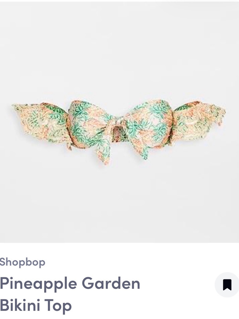 FARM Rio Pineapple Garden Bikini Top - Peach & Green
